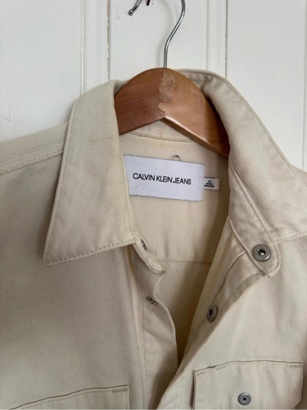 Calvin Klein Light Beige Cotton Shirt Jacket